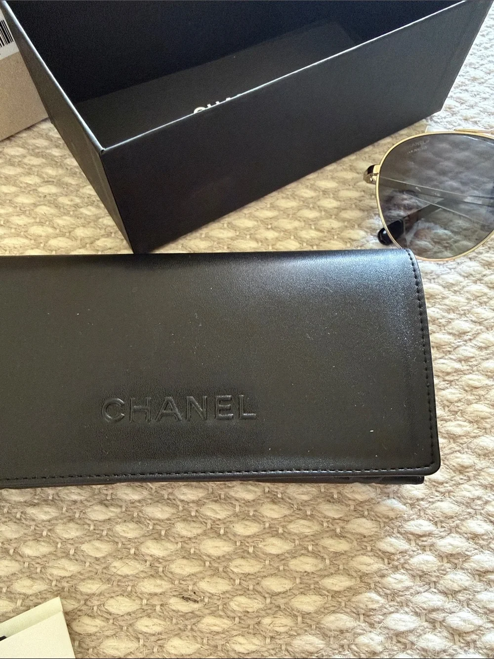 NEW Chanel Aviator Pilot Polarized Sunglasses Gold Gray Black Crystals 4279-B